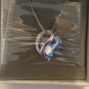 Leafael Infinity Crystal Heart Necklace - December Birthstone